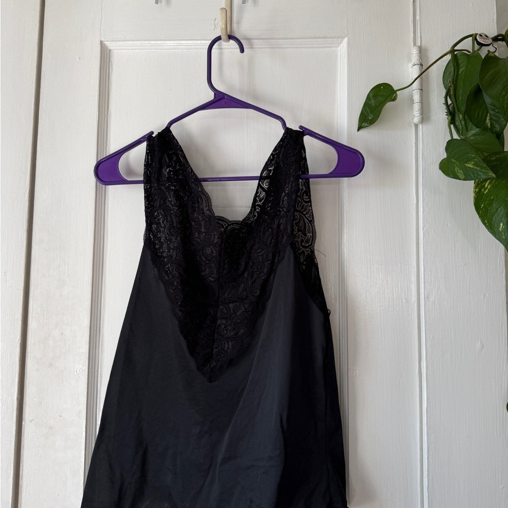 Black Lace V-Neck Tank Top